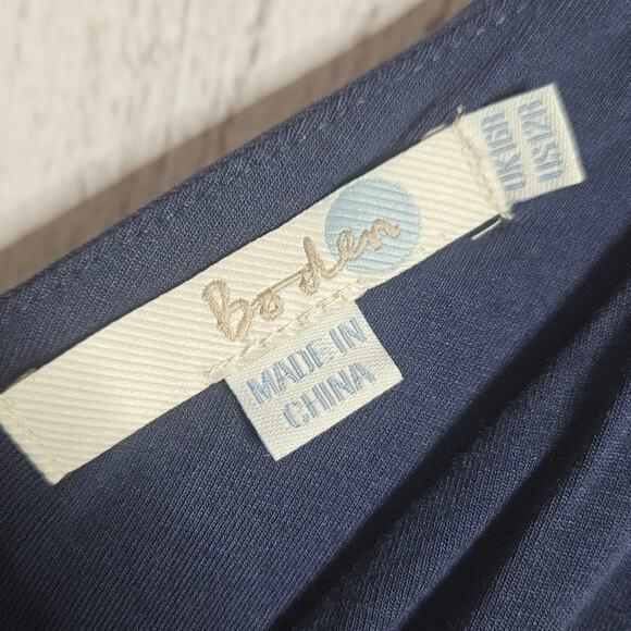 Boden Sienna Multi-colored Embroidered Flower Navy Blue Maxi Dress, sz US 12R - Picture 7 of 7